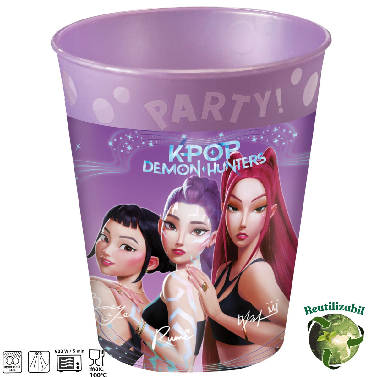 Set 4 Pahare Petrecere Reutilizabile 250ml K-POP Demon Hunters 98650