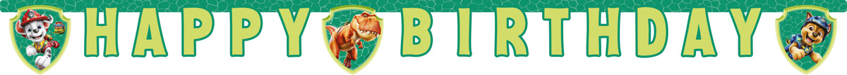 Banner Petrecere Happy Birthday Litere Patrula Catelusilor 3 Dino Movie