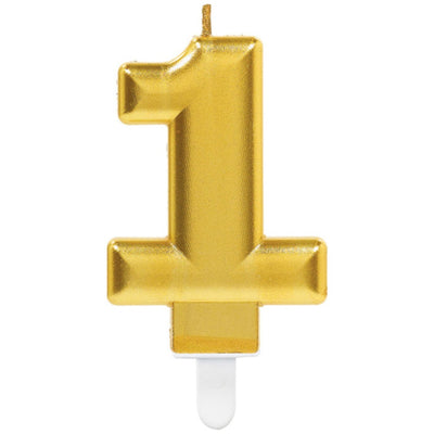 Birthday Cake Candle Number 1 Gold 9.3 cm AMS 9901773