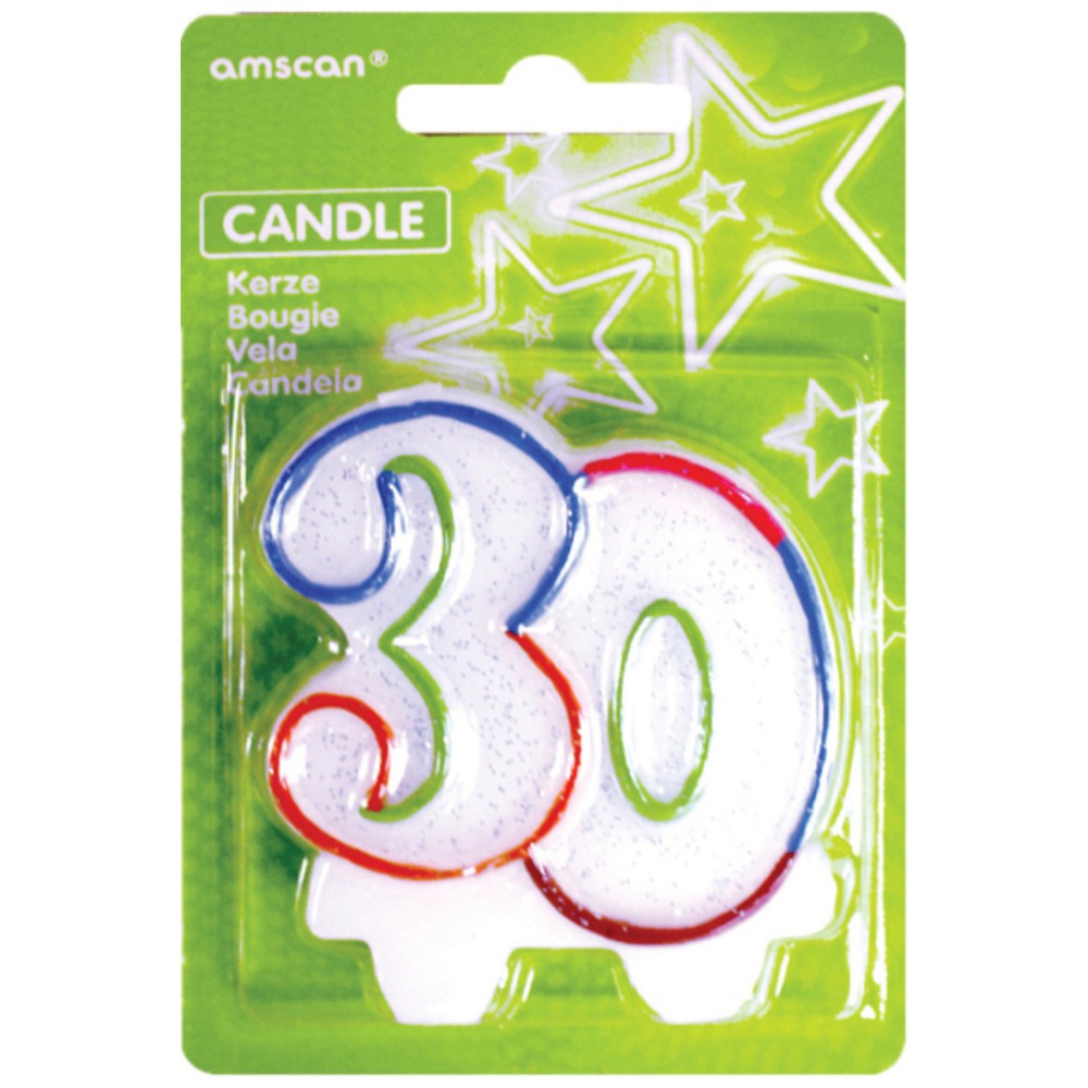 Birthday Cake Candle 30 Years 8 cm AMS INT996454