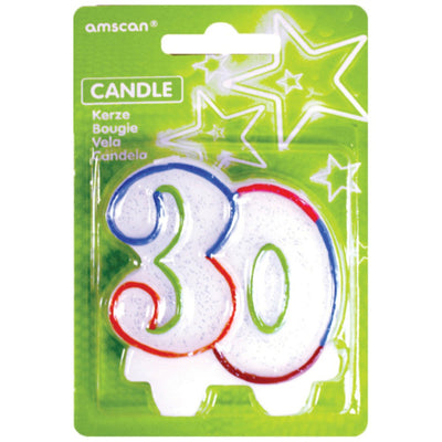 Birthday Cake Candle 30 Years 8 cm AMS INT996454