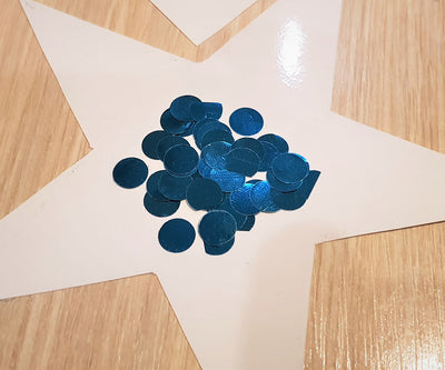 Confetti Metalic ALBASTRU 1.5cm Rotund 100g