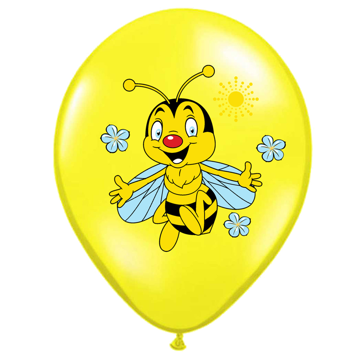 Set of 12 Yellow Latex Balloons 30cm with Bee Print BLS202227