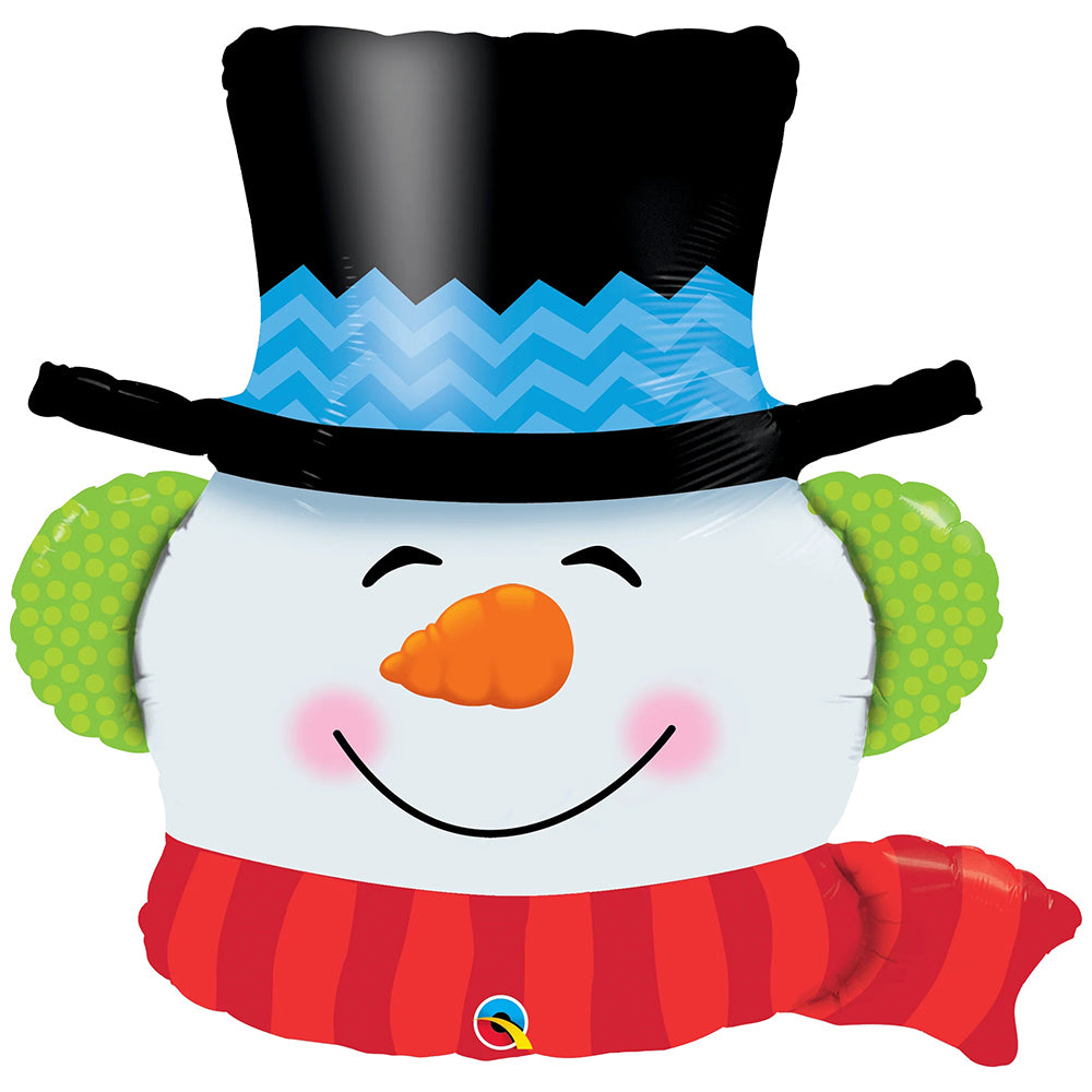 Foil Balloon Figurine Snowman Head 91cm 19040 QUALATEX