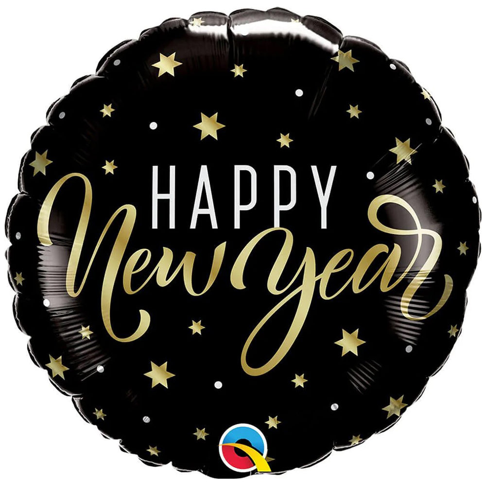 Balon Folie Happy New Year Stelute Aurii 45cm 28217 QUALATEX