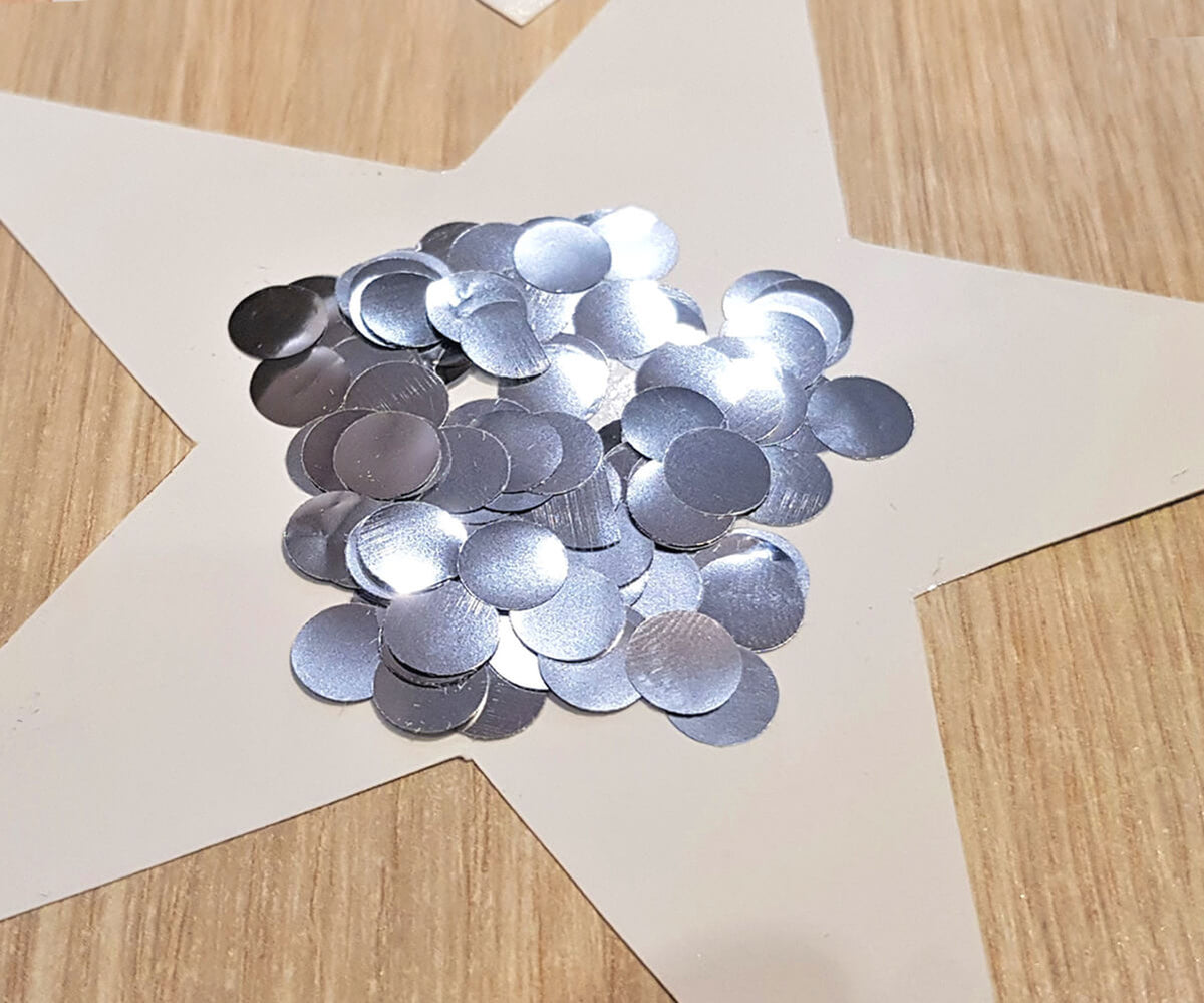 Confetti Metalic Argintiu 1.5cm Rotund 100g