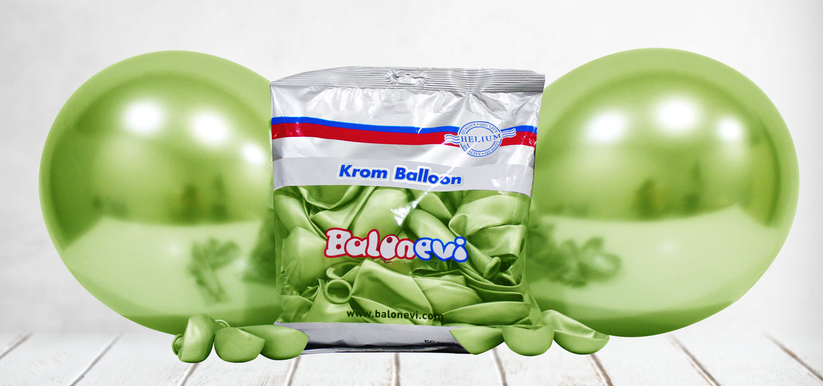 Latex Balloons 15cm Chrome Light Green -13K