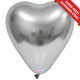 Baloane latex Inima 30cm Chrome Argintiu -23K