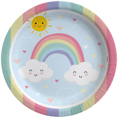 Set of 8 Rainbow Cloud Party Plates