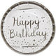 Set 6 Farfurii Petrecere cu print Silver Happy Birthday HB7934
