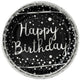 Set 6 Farfurii Petrecere cu print Silver Happy Birthday HB7958