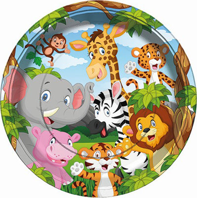 Set of 8 Safari Animals Party Plates SF8702