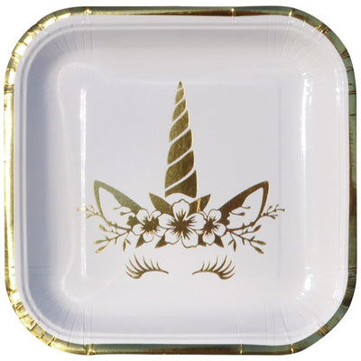 Set 6 Farfurii Petrecere cu print Gold Unicorn UN4954