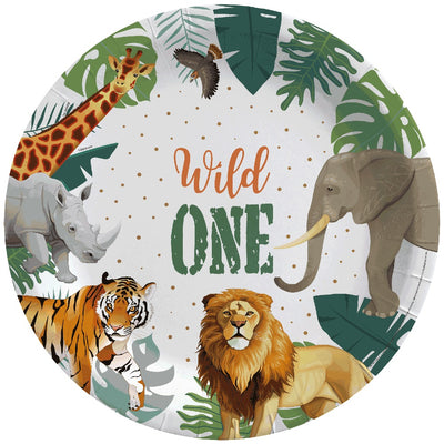 Set of 8 Wild One Party Plates 23cm