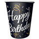 Set 8 Pahare Petrecere cu print Happy Birthday si Confetti HB5138