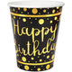 Set 6 Pahare Petrecere cu print Gold Happy Birthday HB8023