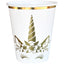 Set of 6 Party Glasses with Gold Unicorn Print UN5777