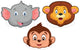 Set of 6 Safari Animal Party Masks SF2844