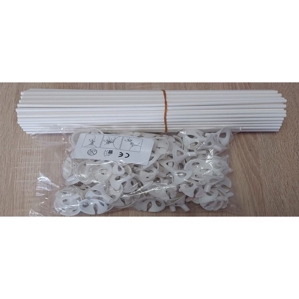 Set of 100 ECO cardboard sticks and rosettes for 35cm latex balloons