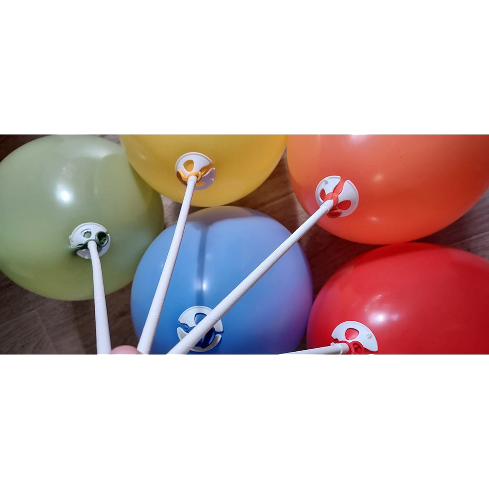 Set of 100 ECO cardboard sticks and rosettes for 35cm latex balloons