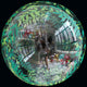 BOBO Transparent PVC Balloon 45cm with Green Leaves print