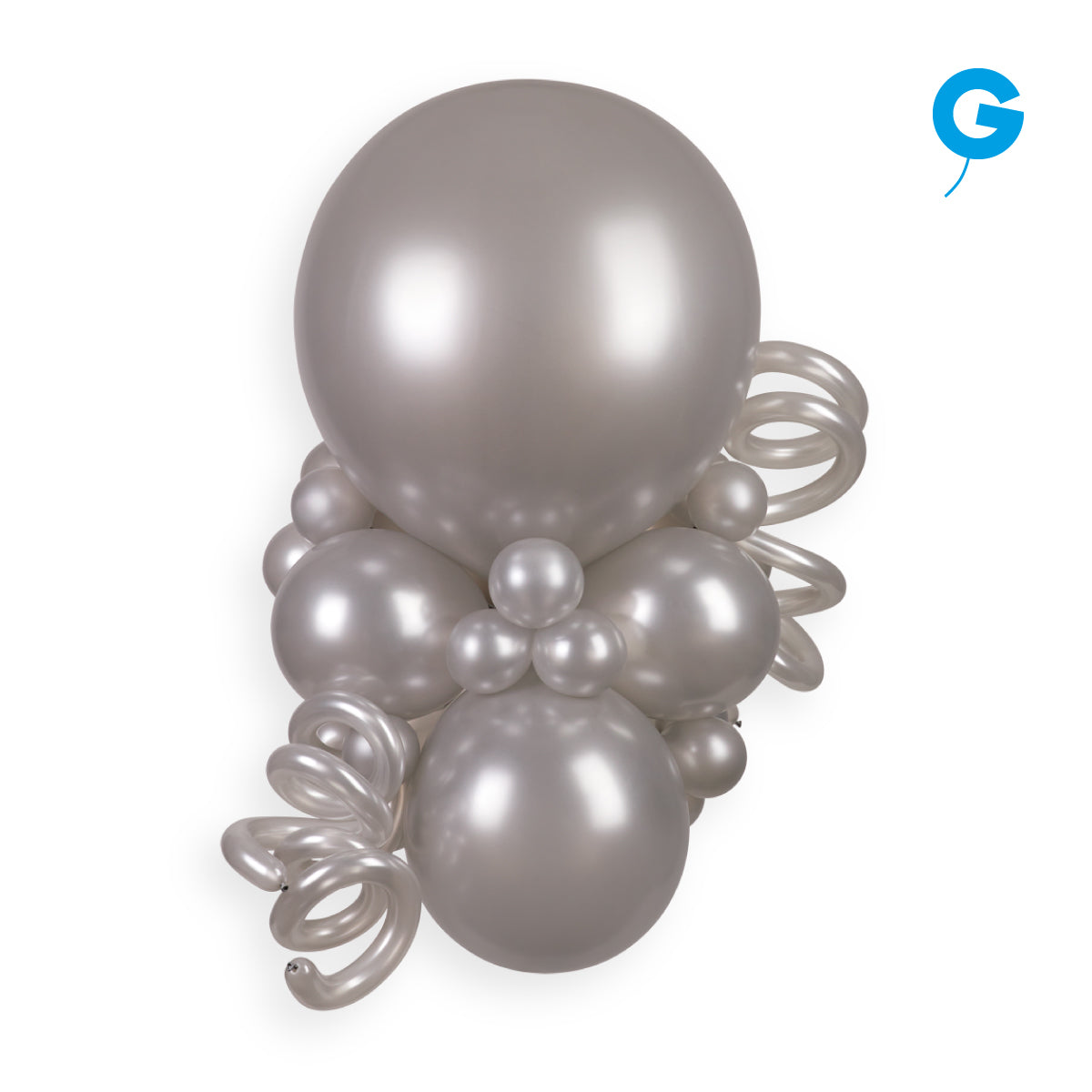 Baloane Latex 26cm Argintiu Metalic GM90.38