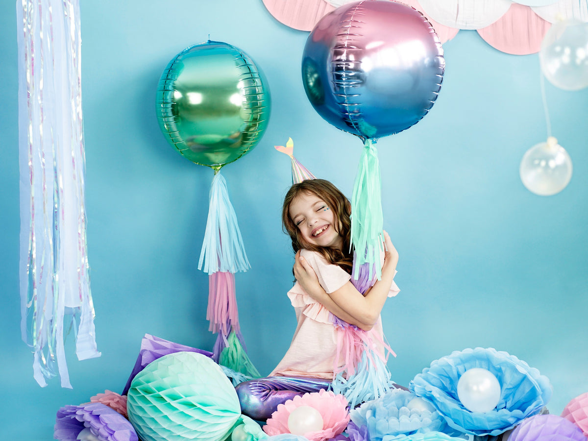 Set of 6 Iridescent Mermaid Tail Party Hats 18cm