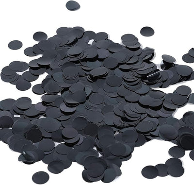 Confetti Metalic Negru 1cm Rotund 100g