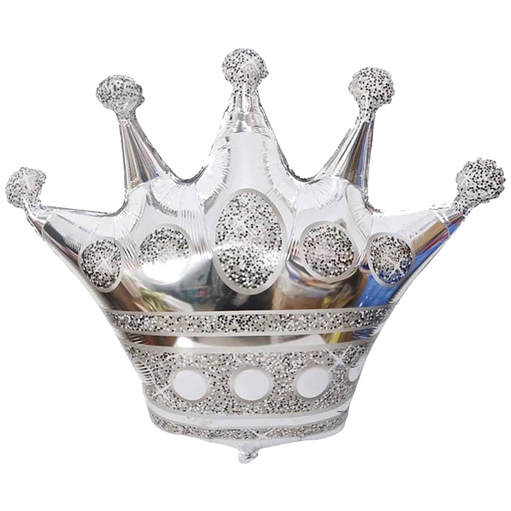Jumbo Silver Crown Foil Balloon Figurine 90x100cm