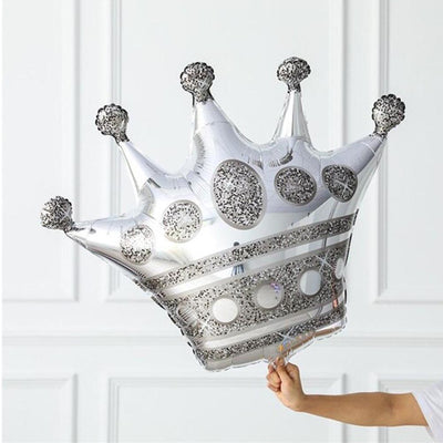Balon Folie Figurina Jumbo Coroana Argintie 90x100cm