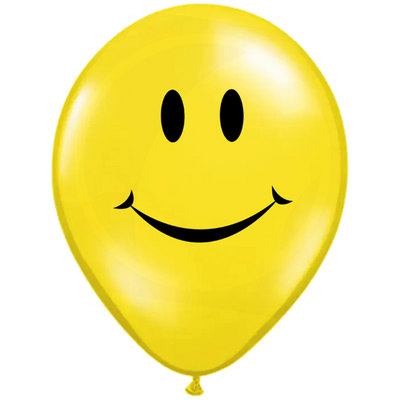 Set 12 Baloane Latex 30cm Galbene Print Emoticons