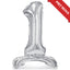 Balon Folie Cifra 1 umflare aer Argintiu 70cm