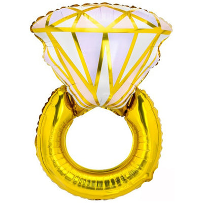 Balon Folie Inel Auriu cu Diamant 60x95 cm FB103