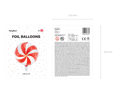 Balon Folie Acadea 35 cm Alb-Rosie