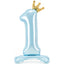 Balon Folie Cifra 1 Coronita (umflare aer) Bleu 84cm