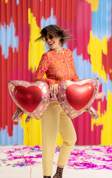 Balon Folie Figurina Ochelari de soare cu inimioare 115.5x52cm Party Deco