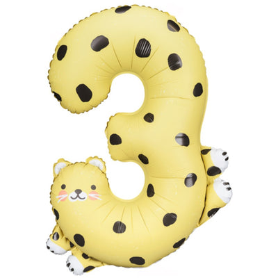 Balon Folie Cifra 3 Ghepard 68x98cm
