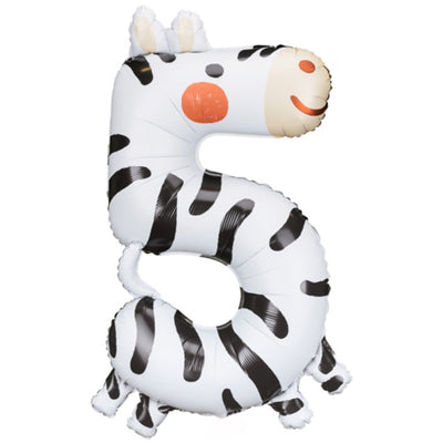 Balon Folie Cifra 5 Zebra 68x98cm