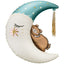 Foil Balloon Crescent Moon with Sleepy Bear Blue 80x98cm