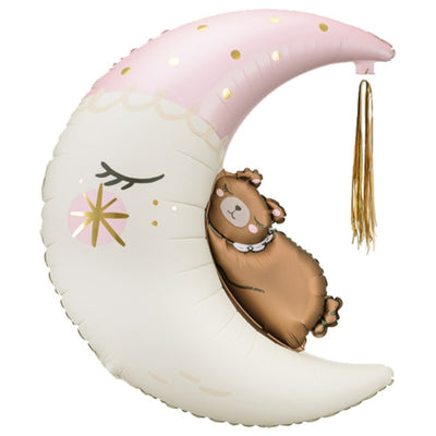 Balon Folie Semiluna cu ursulet somnoros 80x98cm Party Deco