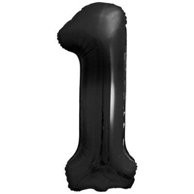 Foil Balloon Number 1 Black 86cm