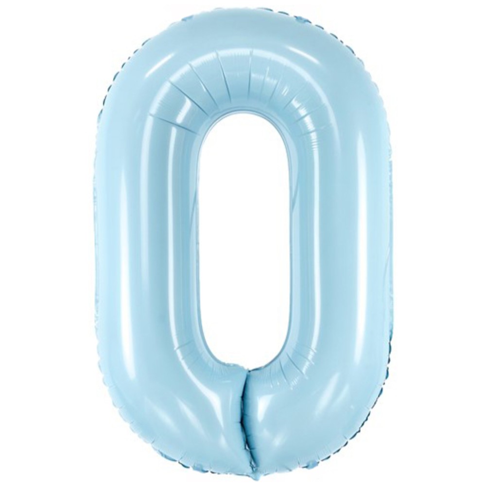 Foil Balloon Number 0 Blue 86cm