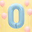 Foil Balloon Number 0 Blue 86cm