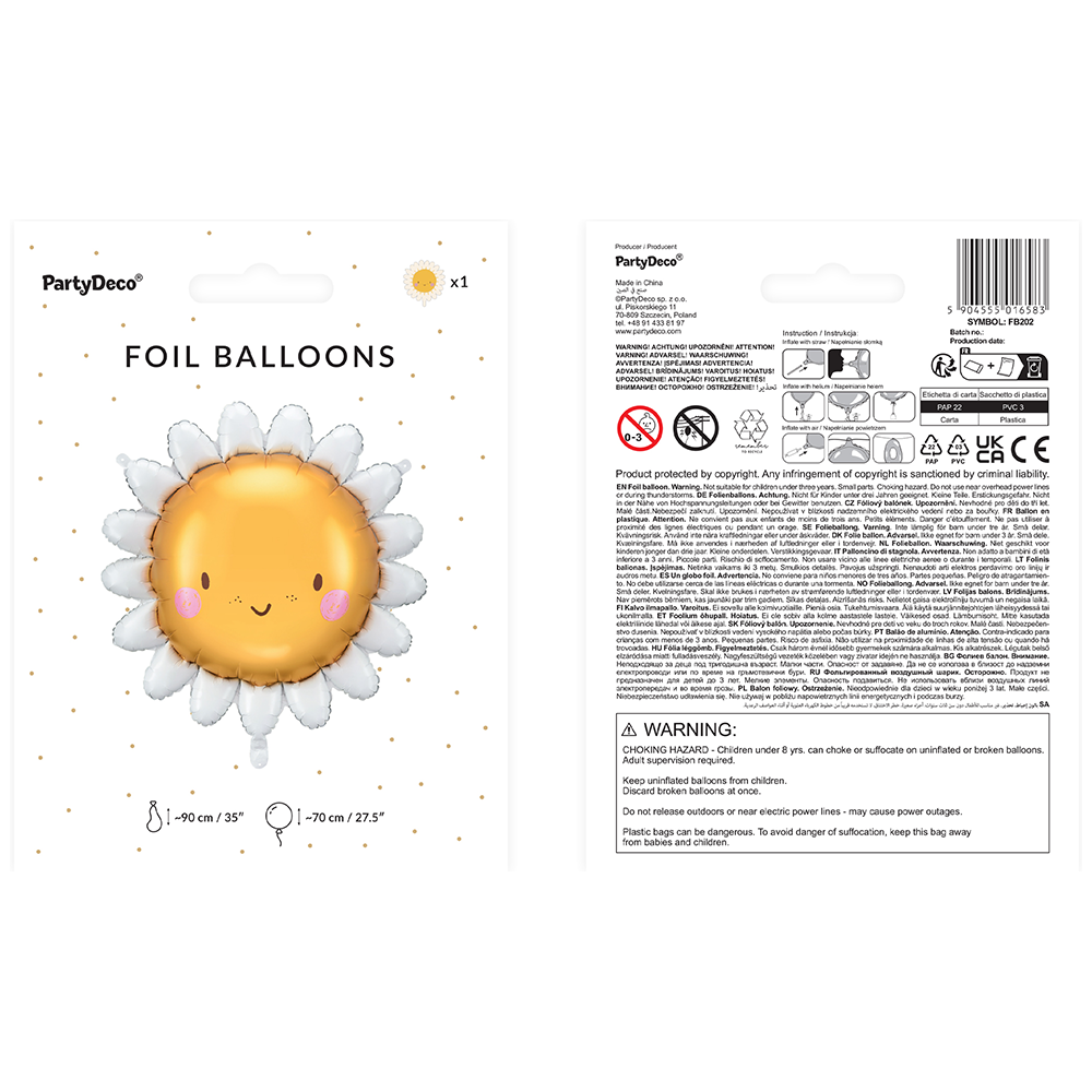 Foil Balloon Sun Figurine 90cm
