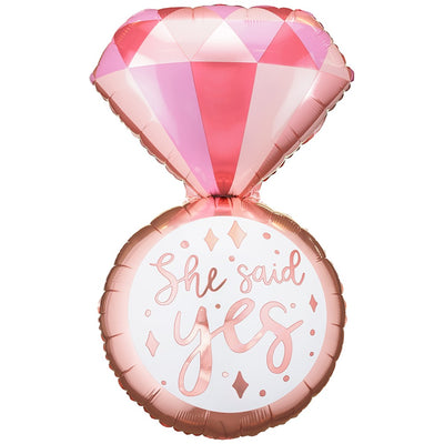 Foil Balloon Ring Figurine Pink 41x72cm