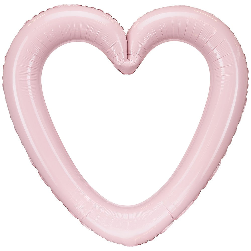 Light Pink Heart Frame Foil Balloon 86x83.5cm