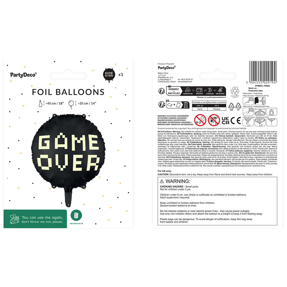 Game Over Foil Balloon 45cm
