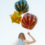 Balon folie tip minge Verde cu stelute aurii 75cm