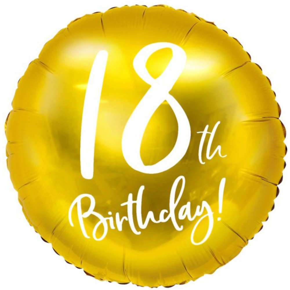 Gold Foil Balloon Happy 18th Birthday 43cm