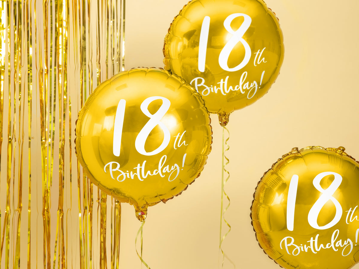 Gold Foil Balloon Happy 18th Birthday 43cm